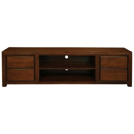 Amsterdam Mahogany Timber 4 Drawer TV Unit, 200cm, Mahogany