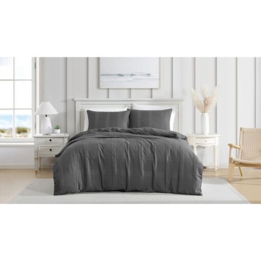 Ardor Shiloh Textured Quilt Cover Set, Double, Charcoal