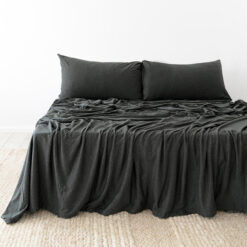 Bambury BedT Organica Cotton & Tencel Jersey Sheet Set, Queen, Charcoal