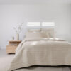 Bambury Flinders Embossed Coverlet Set,Single / Double, Pebble