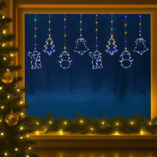 Brandy IP44 Indoor / Outdoor LED Curtain Light with Christmas Elements