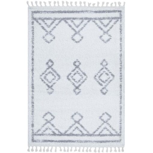 Casablanca Temara Tribal Rug, 230x160cm, Off White / Silver