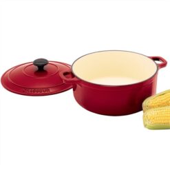 Chasseur Cast Iron Round French Oven, 28cm, Federation Red