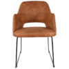 Durafurn Sorbet Commercial Grade Fabric Dining Armchair, Metal Sled Leg, Tan