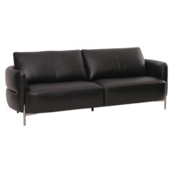 Imogen Premium Top Grain Full Leather Sofa, 3 Seater, Black