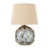 Jessamy Glass & Rope Base Table Lamp, Blue