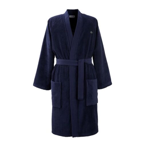 Lacoste Defile Organic Cotton Bath Robe, Small, Marine