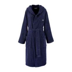 Lacoste Open Cotton Bath Robe, Medium, Marine