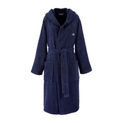 Lacoste Open Cotton Bath Robe, Small, Marine