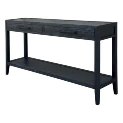 Mauvoisin Oak Timber Console Table, 150cm, Black Oak