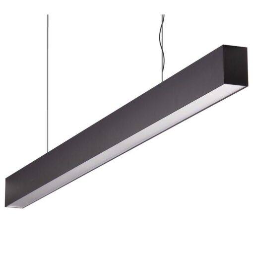 Maxi-50 Aluminium Dimmable LED Linear Pendant Light with Prismatic Diffuser, 34W, 4000K, Black