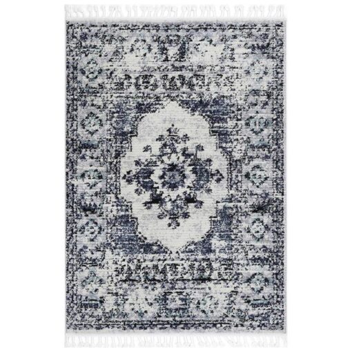 Moda Zohra Moroccan Shag Rug, 230x160cm, Aqua / Grey