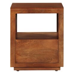 Nyra Mango Wood Bedside Table, Light Walnut