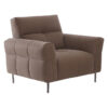 Odette Premium Top Grain Full Leather Armchair, Grey