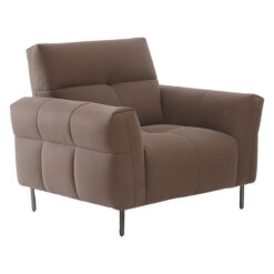 Odette Premium Top Grain Full Leather Armchair, Grey