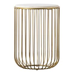 Riley Marble & Iron Round Side Table