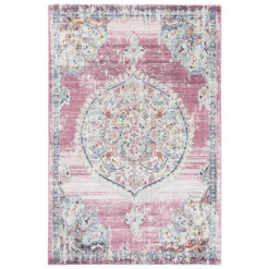 Salsa Hollow Medalion Transitional Rug, 230x160cm, Pink