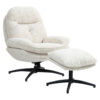 Somni Fabric Swivel Occasional Chair & Footstool Set, Cream