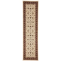 Sydney Classic Turkish Made Oriental Runner Rug, 300x80cm, Ivory / Red