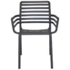 Doga Italian Made Commercial Grade Stackable Indoor / Outdoor Carver Dining Chair, Anthracite