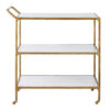 Heston Marble & Metal Bar Cart, Brass Heston Marble & Metal Bar Cart, Brass