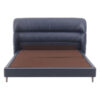 Sephira Top Grain Leather Platform Wing Bed, King, Royal Blue