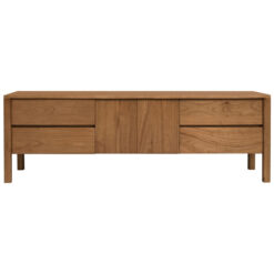 Adelle Mindi Wood 2 Door 4 Drawer TV Unit, 180cm, Almond
