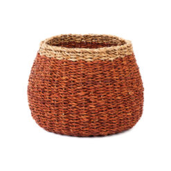 Ajni Handmade Seagrass Storage Basket / Planter, Brown