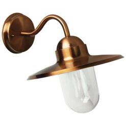 Alley IP44 Exterior Angled Wall Light, Brushed Copper