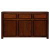 Amsterdam Mahogany Timber 3 Door 3 Drawer Buffet Table, 156cm,Mahogany