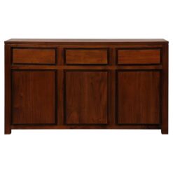 Amsterdam Mahogany Timber 3 Door 3 Drawer Buffet Table, 156cm,Mahogany