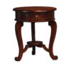 Cabriol Solid Mahogany Timber Round Lamp Table, Mahogany