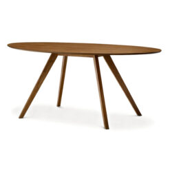 Carol Wooden Oval Dining Table, 180cm, Brown Oak