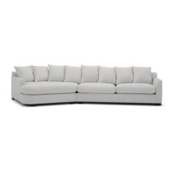 Dorvix Fabric Modular Sofa, 3 Seater with Left Bumper, Off White