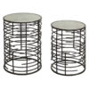 Empire Antique Mirror & Metal 2 Piece Hexagonal Nested Table Set