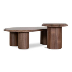 Grenaa Wooden Nested Coffee & Side Table Set, 100/43cm, Walnut