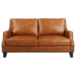 Halston Full Top Grain Leather Sofa, 2 Seater, Honey