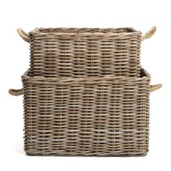 Hampton 2 Piece Cane Storage Basket Set