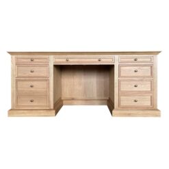 Hermitage Oak Timber Executive Desk, 180cm, Natural Oak