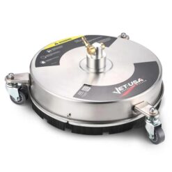 JET-USA 15" Stainless Steel Pressure Washer Surface Cleaner, 1/4" Fitting, For Concrete Driveway Patio Floor