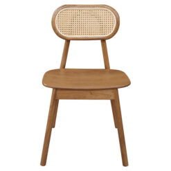 Kelly Oak Timber & Rattan Dining Chair, Almond