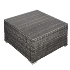LONDON RATTAN 1 Piece Outdoor Wicker Coffee Table, Grey