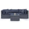 LONDON RATTAN 4 Piece 3 Seater Modular Outdoor Lounge Setting incl. Coffee Table, Grey