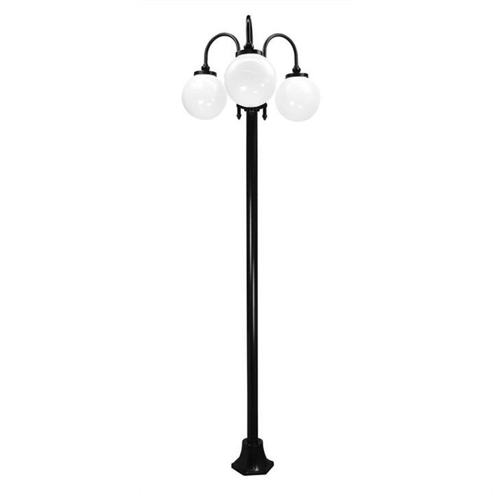 Lisbon Italian Made IP43 Exterior Down Post Light, 3 Light, Style A, 238cm, Black Lisbon Italian Made IP43 Exterior Down Post Light, 3 Light, Style A, 238cm, Black