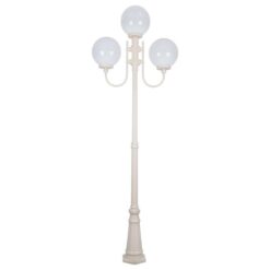 Lisbon Italian Made IP43 Exterior Up Post Light, 3 Light, Style B, 254cm, Beige
