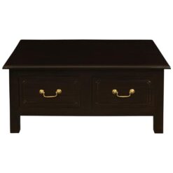 Malacca Mahogany Timber 4 Drawer Coffee Table, 90cm, Chocolate