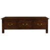 Malacca Mahogany Timber 6 Drawer Coffee Table, 130cm, Mahogany