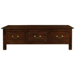 Malacca Mahogany Timber 6 Drawer Coffee Table, 130cm, Mahogany