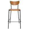 Marco Commercial Grade Steel Bar Stool, Timber Seat, Light Oak / Black