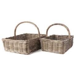 Marketplace 2 Piece Cane Rattan Carry Basket Set